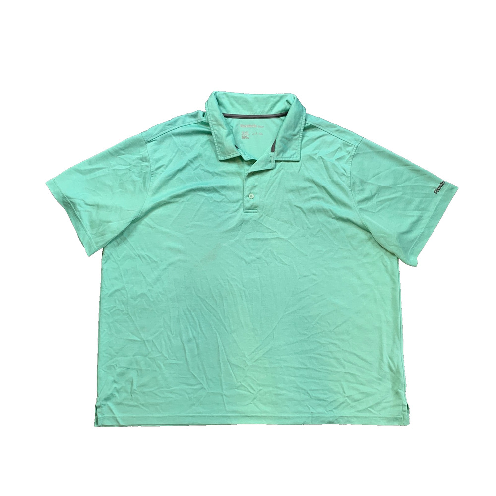Reebok Golf Shirt Mens 3XL Pond Blue Golf Short Sleeve Moisture Wicking Polo